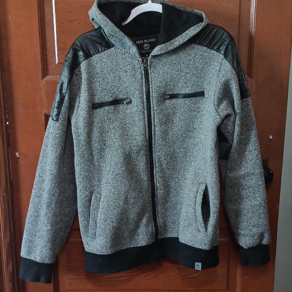 Gray and black size medium zip up hoodie